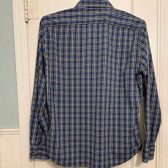 Lucky Brand Button Down Shirt Men M Blue Plaid Flannel Long Sleeve - Picture 2 of 5